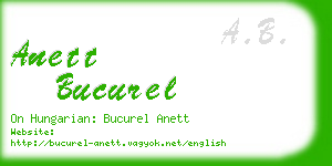 anett bucurel business card